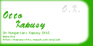 otto kapusy business card