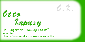 otto kapusy business card